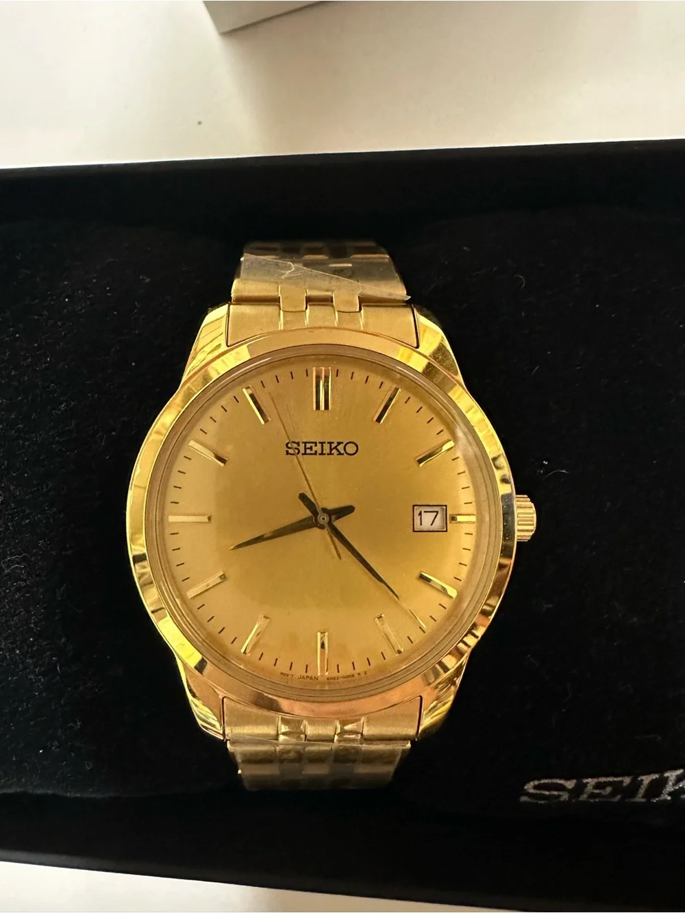 SEIKO Men's Gold Tone Stainless Steel Dress Watch